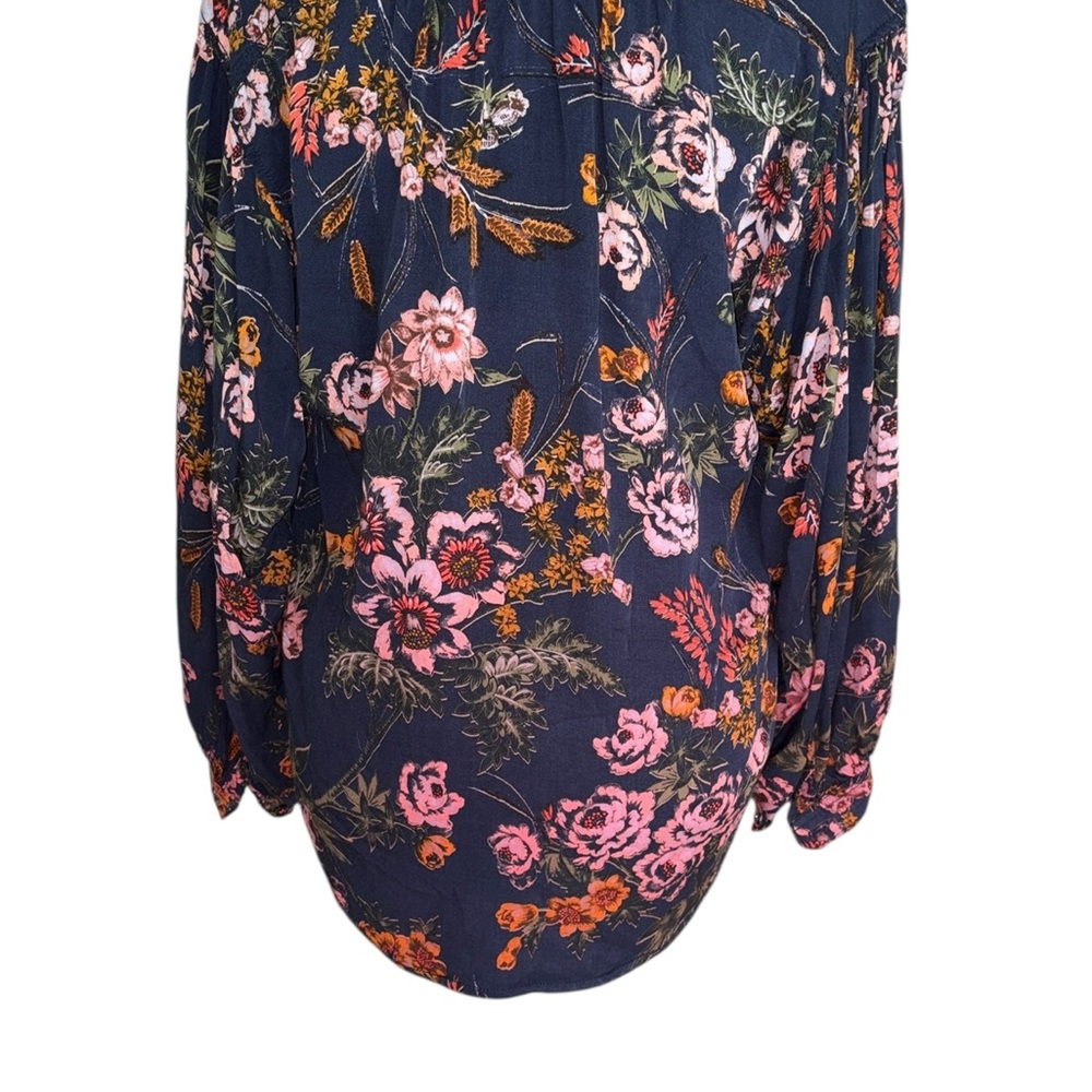 Anthropologie Pilcro Evika Navy Floral Print Oversized Button Down Shirt - XS - Picture 10 of 15